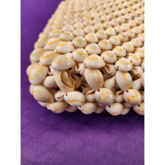Vtg Unique Handmade Cowrie Seashell Handbag Shoulder Boho Beach Fairy Purse - Picture 7 of 8